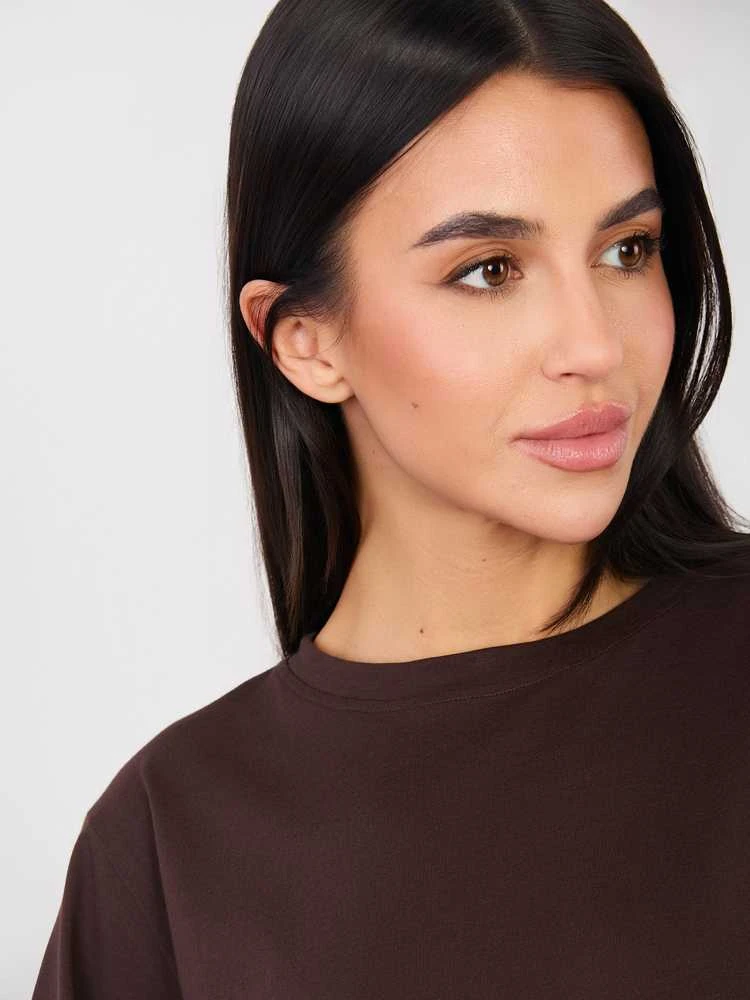 Rue Paris T-shirt-RV-TS-A1089.87-ciemny ruda