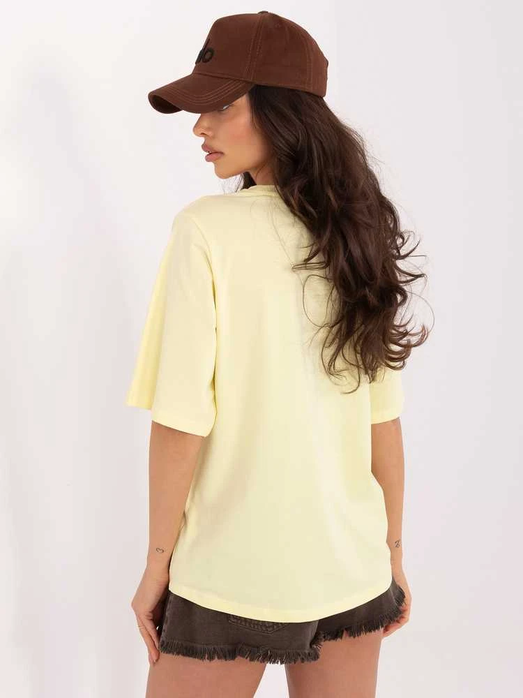 Rue Paris T-shirt- RV-TS-A1089.87-jasny geltona