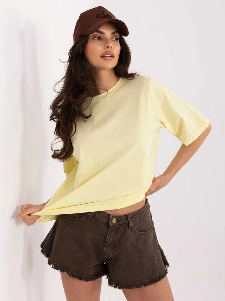 Rue Paris T-shirt- RV-TS-A1089.87-jasny geltona