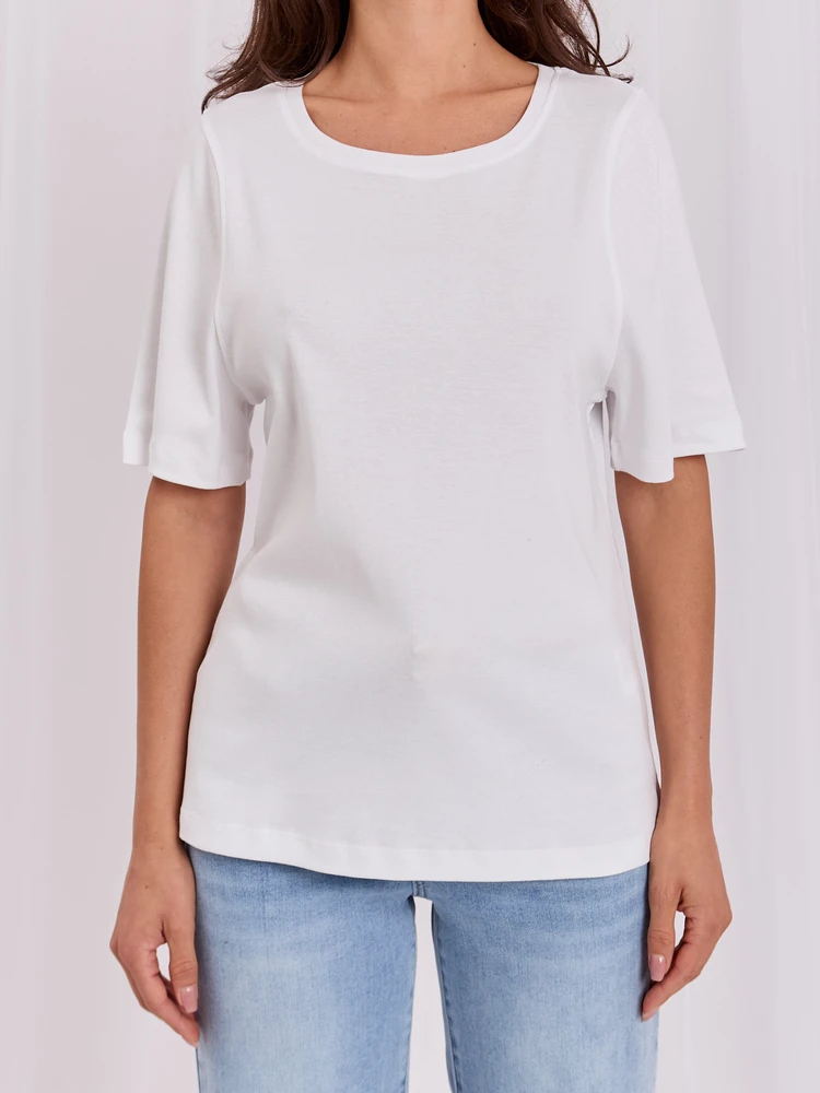 Rue Paris T-shirt-RV-TS-A1090.30-balta