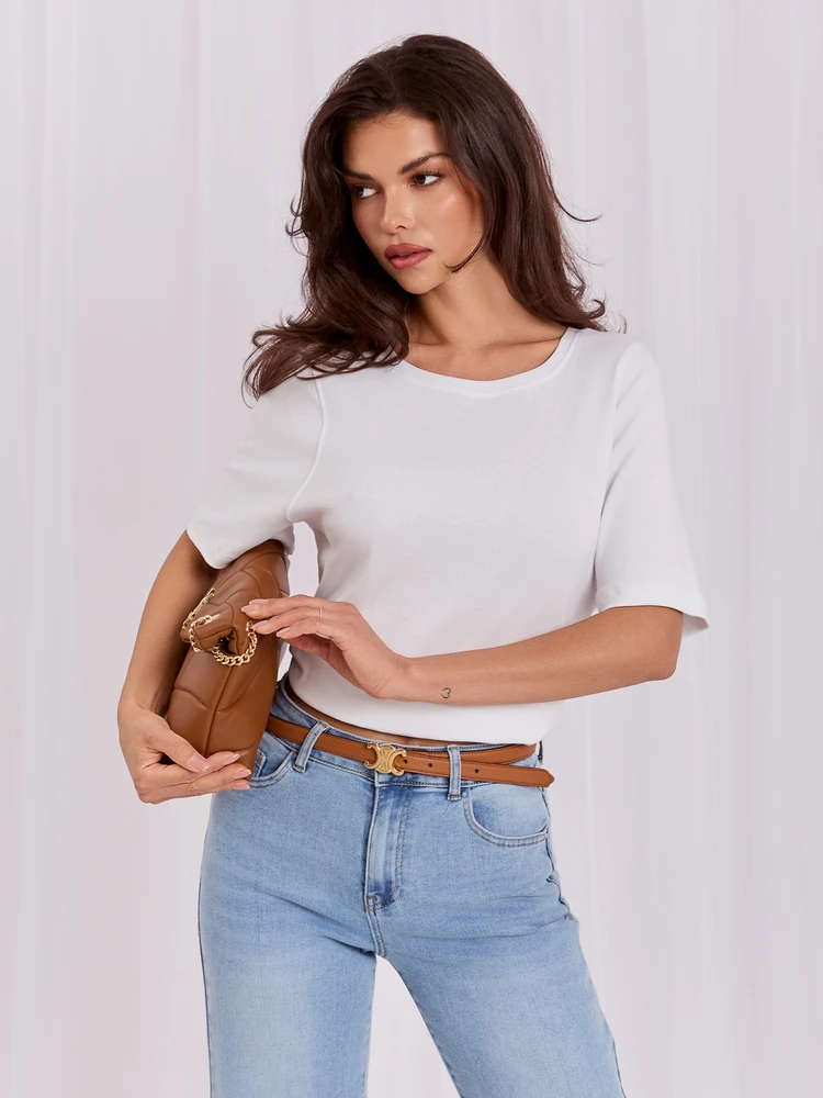Rue Paris T-shirt-RV-TS-A1090.30-balta