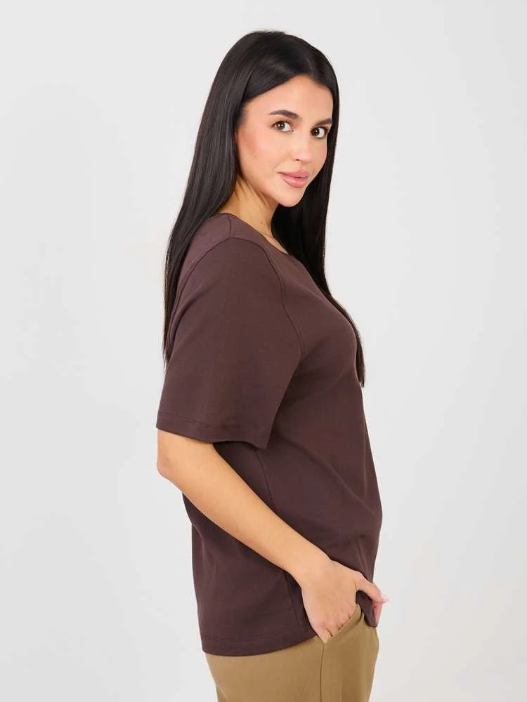 Rue Paris T-shirt-RV-TS-A1090.30-ciemny ruda