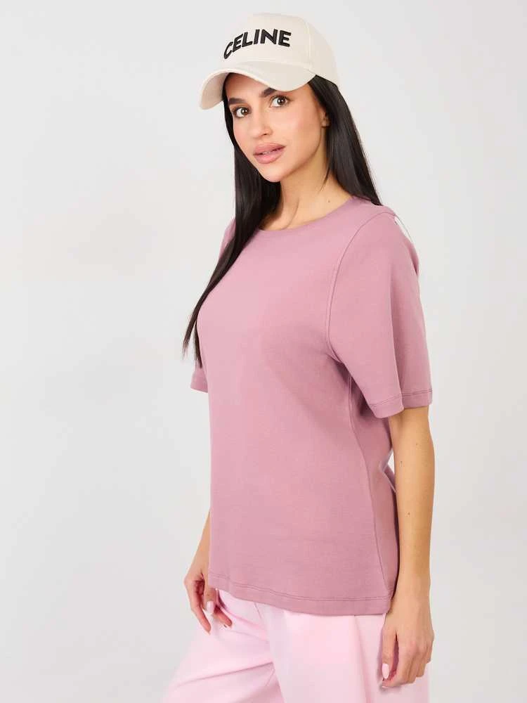 Rue Paris T-shirt-RV-TS-A1090.30-ciemny rožinė