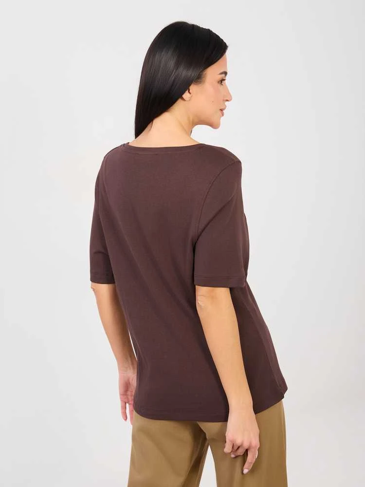 Rue Paris T-shirt-RV-TS-A1090.30-ciemny ruda