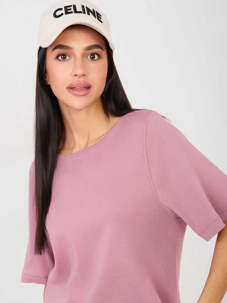 Rue Paris T-shirt-RV-TS-A1090.30-ciemny rožinė