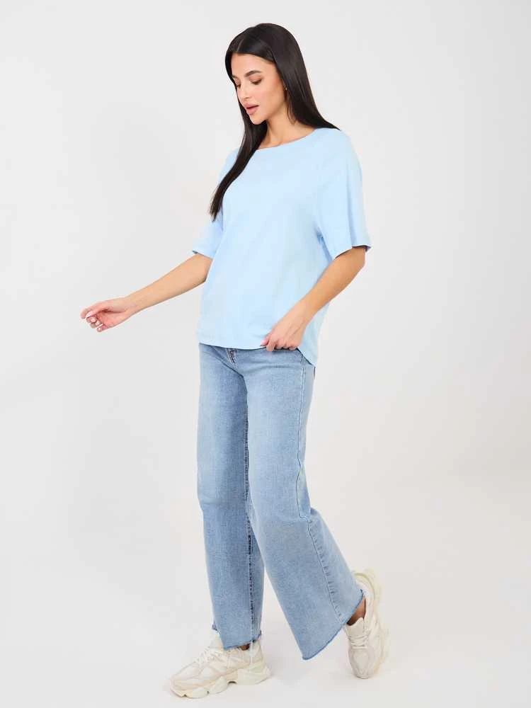 Rue Paris T-shirt-RV-TS-A1090.30-šviesiai mėlyna