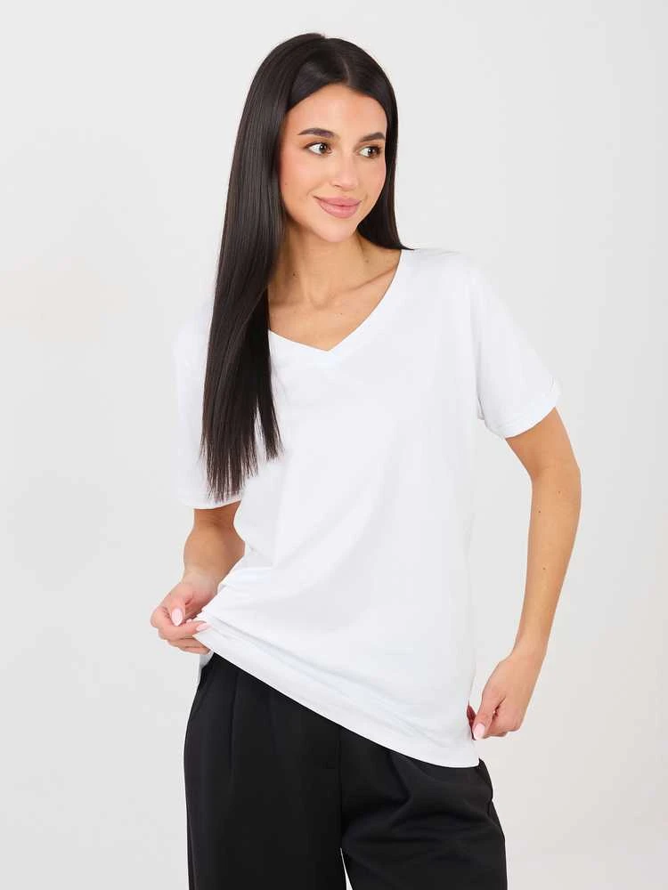 Rue Paris T-shirt-RV-TS-A1094.45-balta