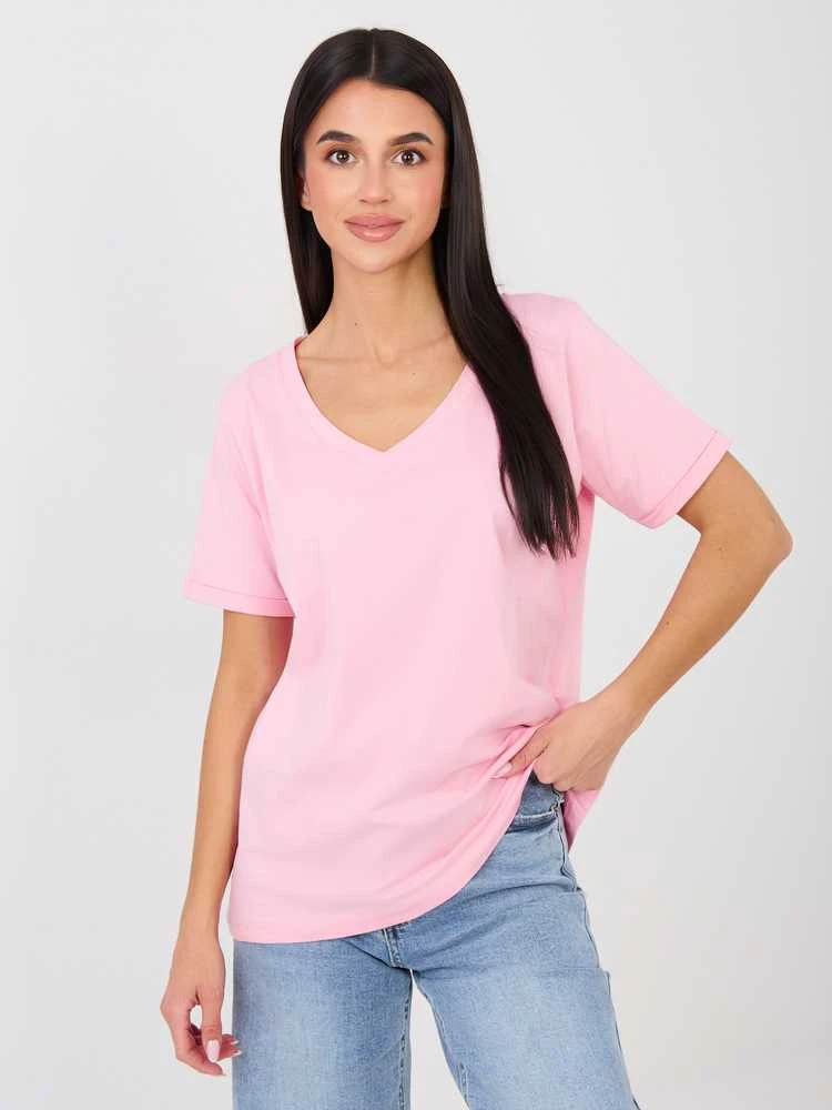 Rue Paris T-shirt-RV-TS-A1094.45-jasny rožinė