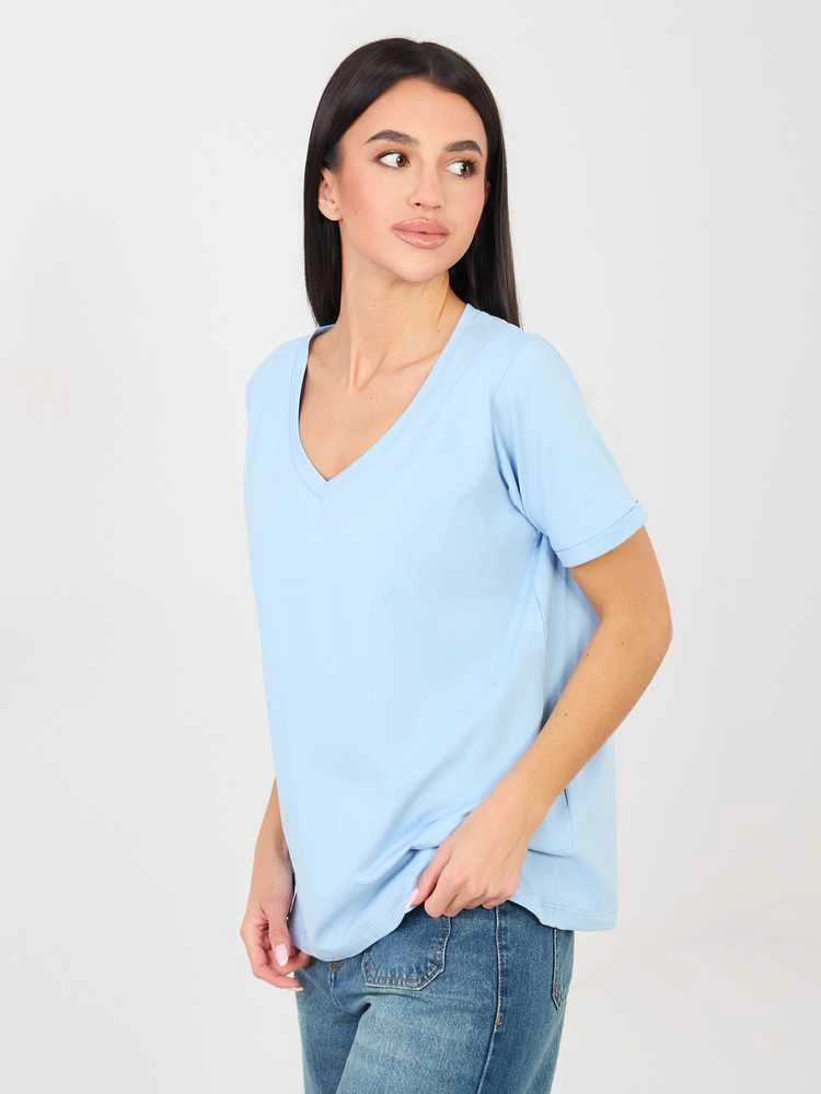 Rue Paris T-shirt-RV-TS-A1094.45-šviesiai mėlyna