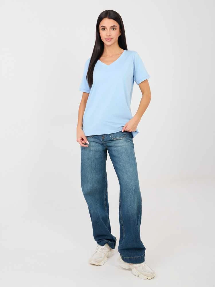 Rue Paris T-shirt-RV-TS-A1094.45-šviesiai mėlyna