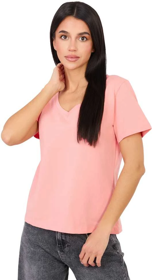 Rue Paris T-shirt-RV-TS-A1095.33-brzoskwiniowy