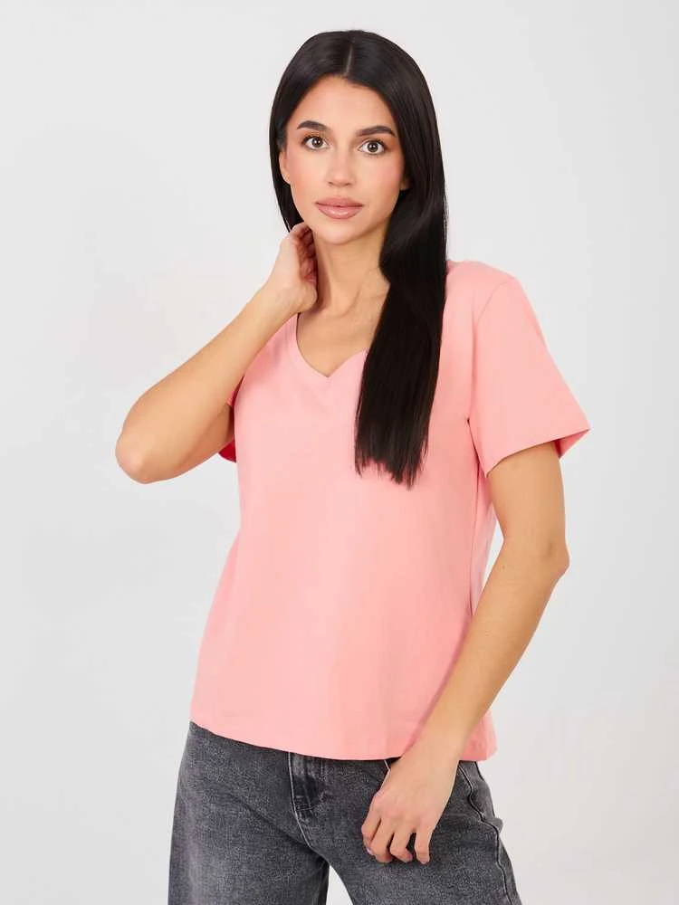 Rue Paris T-shirt-RV-TS-A1095.33-brzoskwiniowy