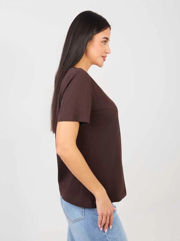 Rue Paris T-shirt-RV-TS-A1095.33-ciemny ruda
