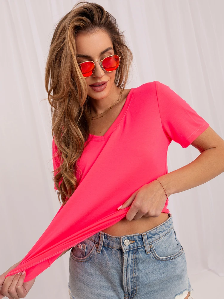 Rue Paris T-shirt-RV-TS-A1095.33-fluo rožinė