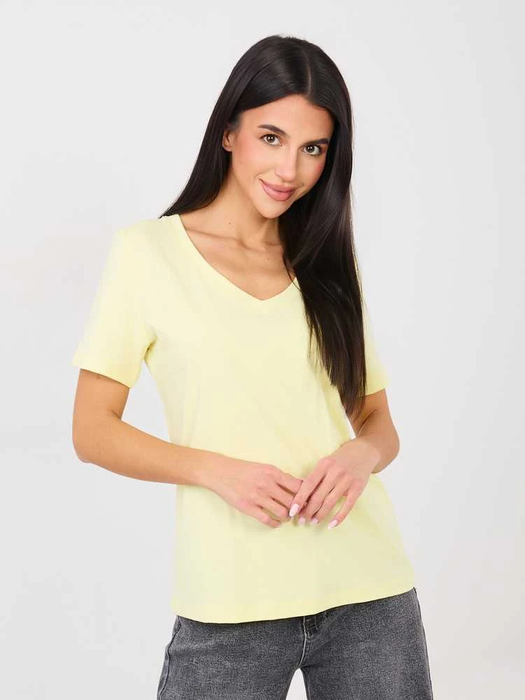 Rue Paris T-shirt-RV-TS-A1095.33-jasny geltona