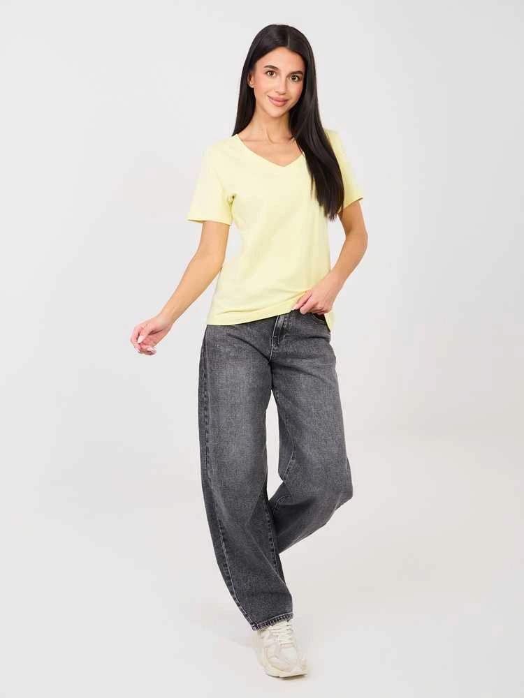 Rue Paris T-shirt-RV-TS-A1095.33-jasny geltona