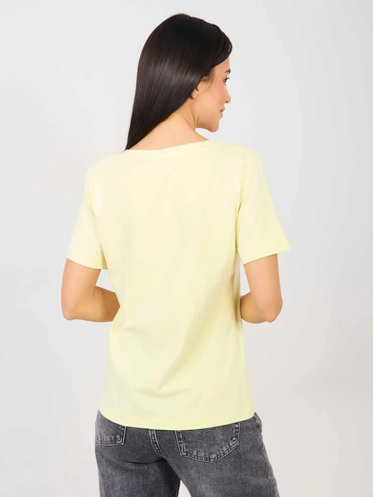 Rue Paris T-shirt-RV-TS-A1095.33-jasny geltona
