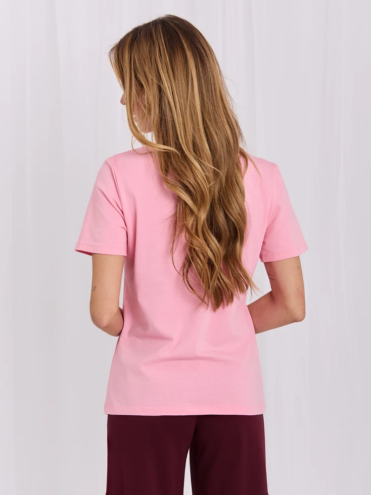 Rue Paris T-shirt-RV-TS-A1095.33-jasny rožinė