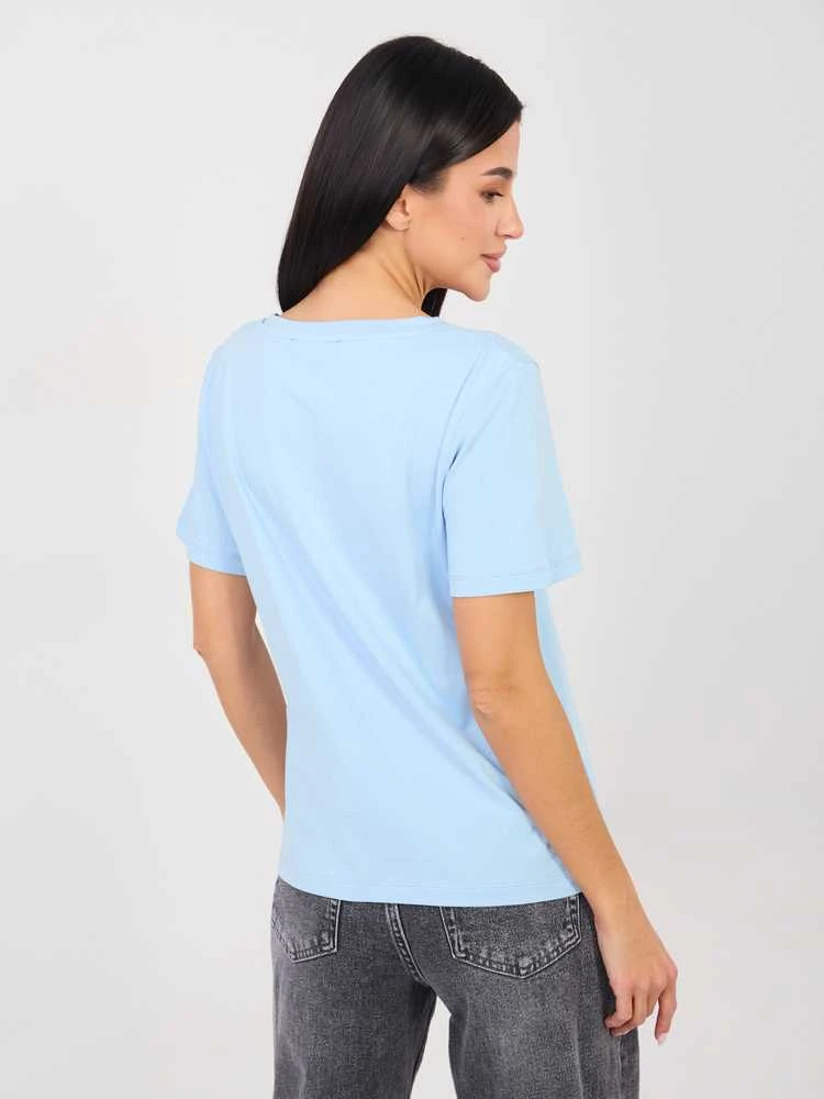 Rue Paris T-shirt-RV-TS-A1095.33-šviesiai mėlyna