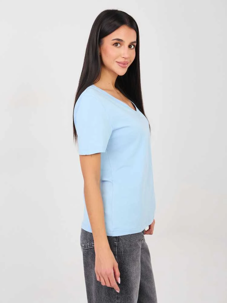 Rue Paris T-shirt-RV-TS-A1095.33-šviesiai mėlyna