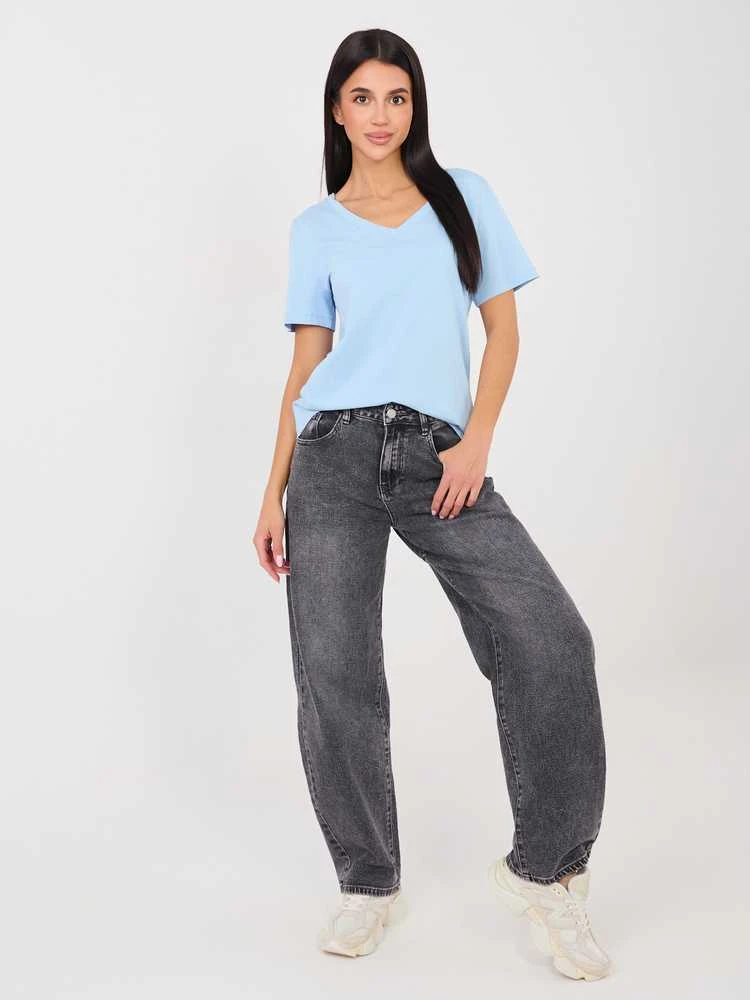 Rue Paris T-shirt-RV-TS-A1095.33-šviesiai mėlyna