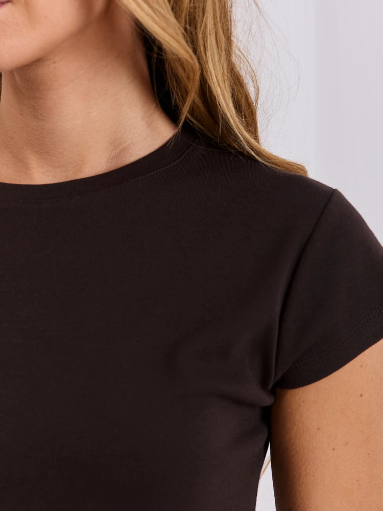 Rue Paris T-shirt-RV-TS-A1440.71-ciemny ruda