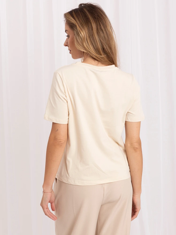 Rue Paris T-shirt-RV-TS-A1521.86-jasny smėlio spalva