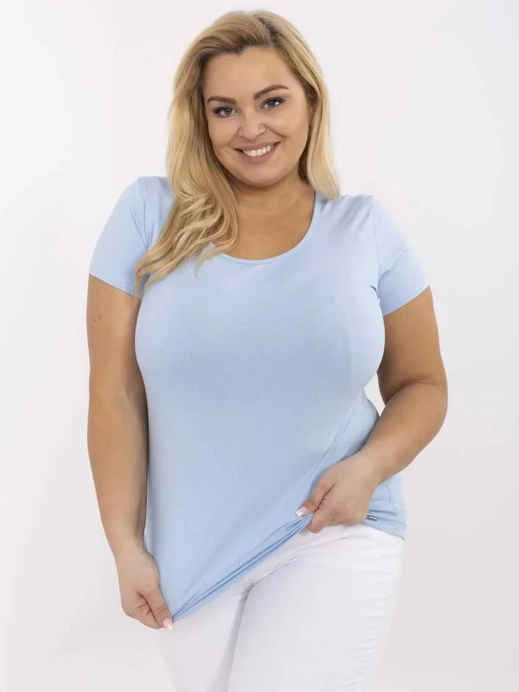 Rue Paris T-shirt-RV-TS-A556-1.17-šviesiai mėlyna