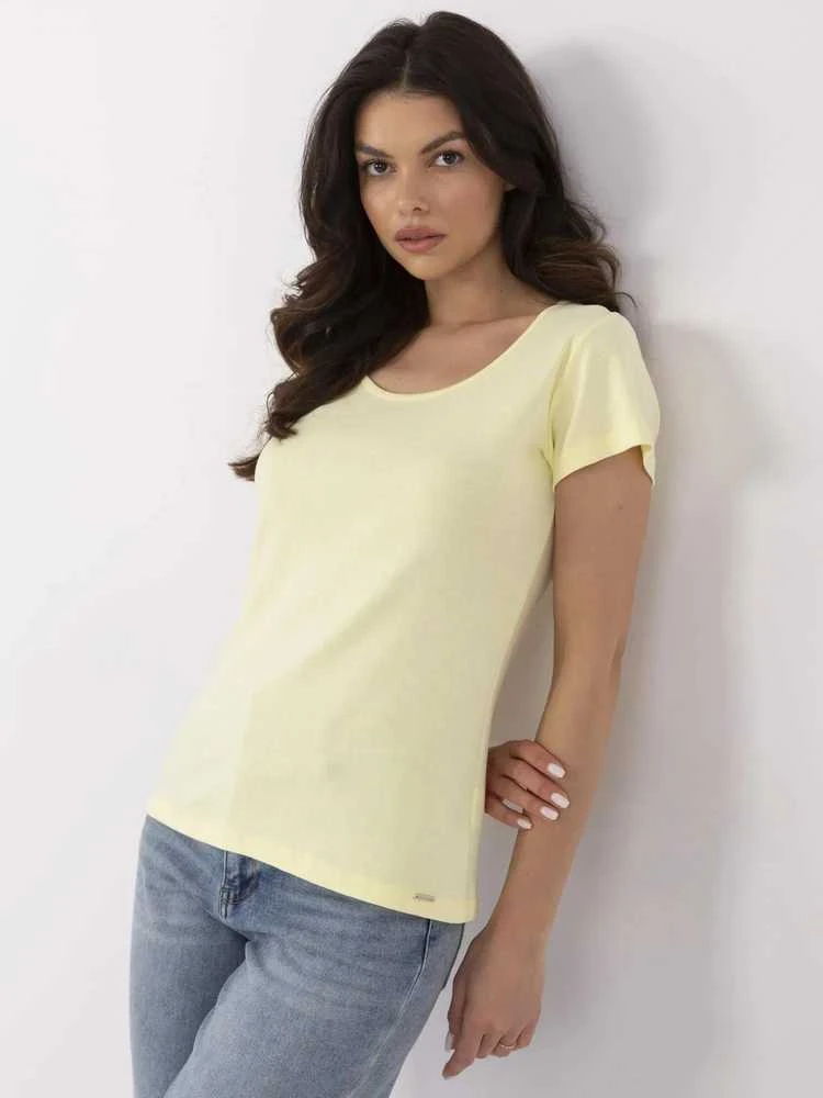 Rue Paris T-shirt-RV-TS-A557-1.18-jasny geltona