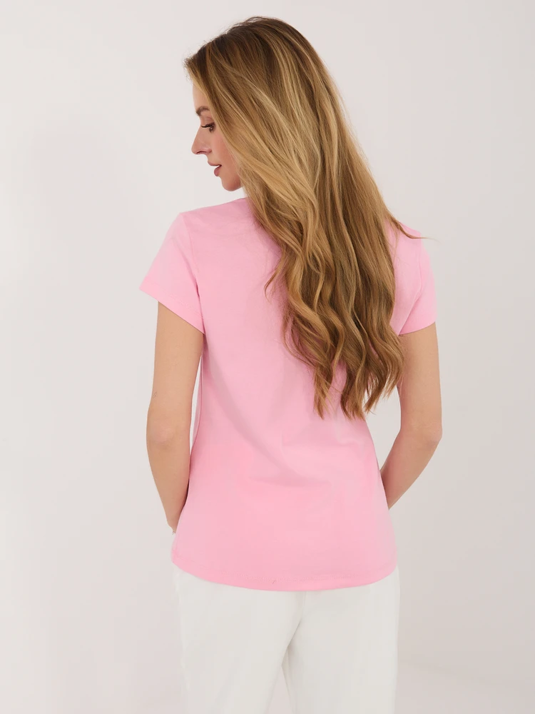 Rue Paris T-shirt-RV-TS-A557-1.18-jasny rožinė