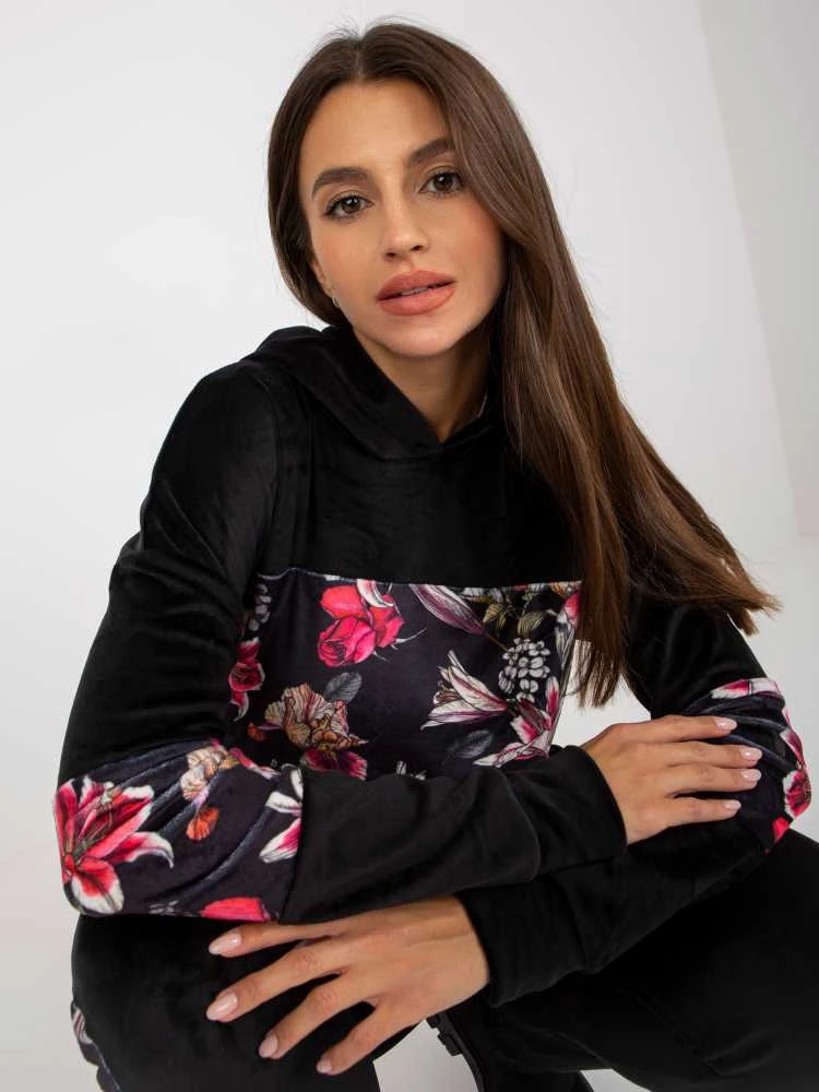 Rue Paris Veliūrinis komplektas moterims RV-KMPL-8234.35X-juoda