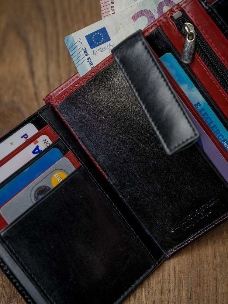 Odinė piniginė vertikali vertikalus dviejų spalvų sulankstomas RFID - Rovicky