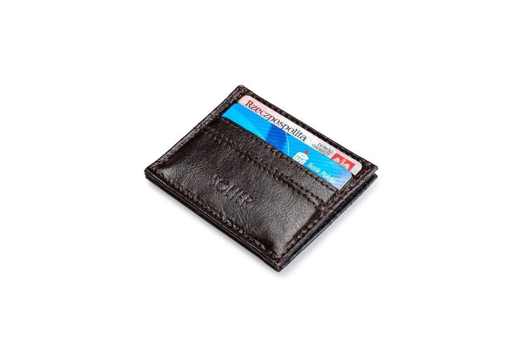 Solier Accessories Kortelių dėklas vyrams SOLIER SA13 - Tamsiai rudas