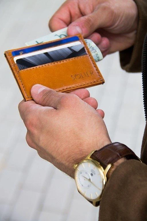 Solier Accessories Kortelių dėklas vyrams SOLIER SA13 - Juodas