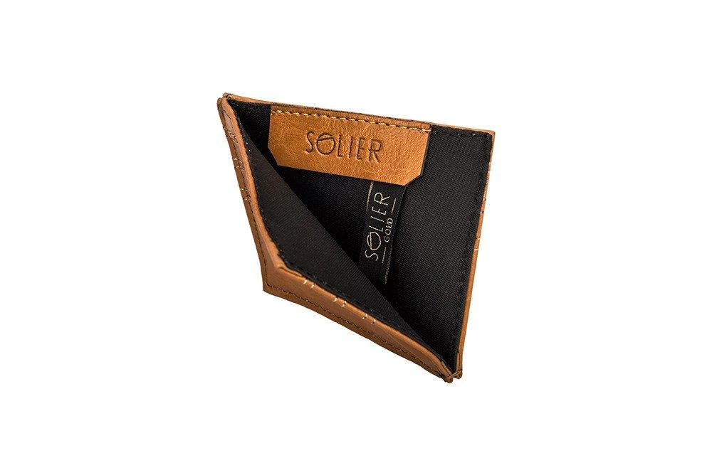 Solier Accessories Kortelių dėklas vyras SOLIER SA13 - Šviesiai rudas