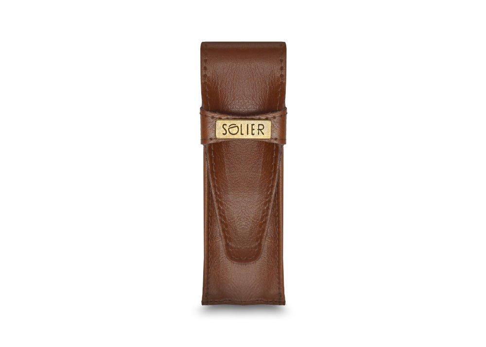 Solier Accessories Leather men's pen case SA12 VINTAGE BROWN