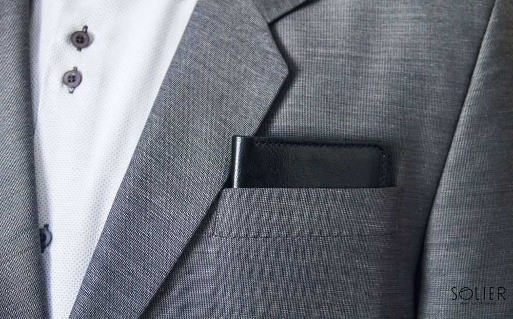 Solier Accessories Piniginė vyrams su skyriumi monetoms SOLIER SW16 SLIM - Ruda
