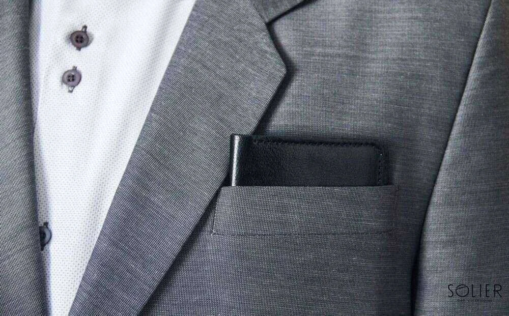 Solier Accessories Piniginė vyrams su skyriumi monetoms SOLIER SW16 SLIM - Ruda kaštoninė