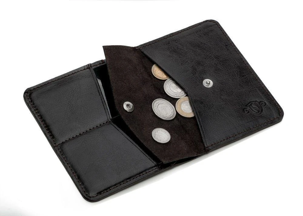 Solier Accessories Piniginė vyrams su skyriumi monetoms SOLIER SW15 SLIM - Tamsiai ruda