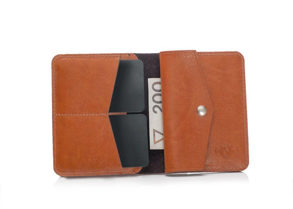 Solier Accessories Piniginė vyrams su skyriumi monetoms SOLIER SW15 SLIM - šviesiai ruda