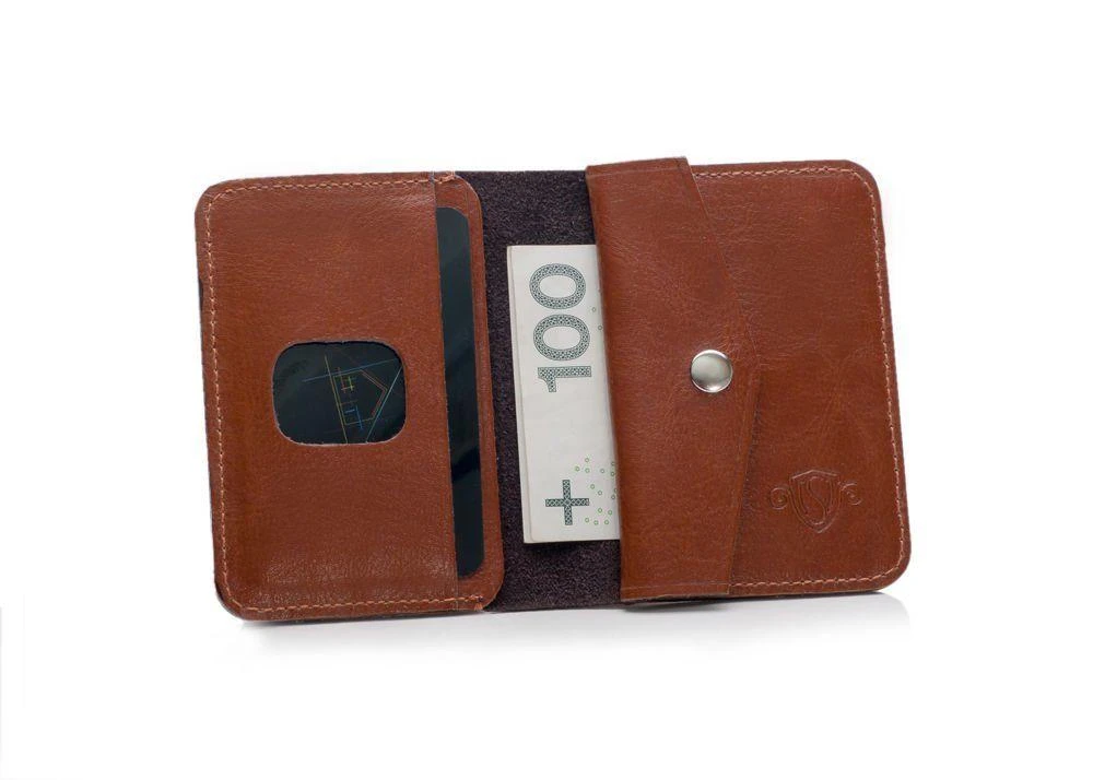 Solier Accessories Piniginė vyrams su skyriumi monetoms SOLIER SW16 SLIM - Ruda