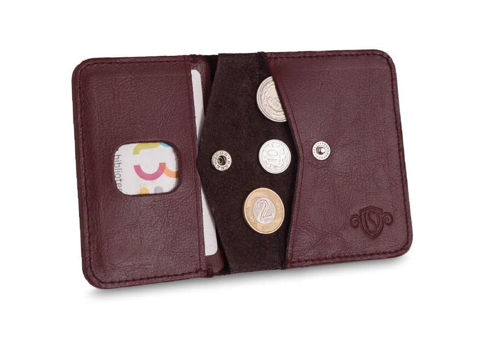 Solier Accessories Piniginė vyrams su skyriumi monetoms SOLIER SW16 SLIM - Ruda kaštoninė