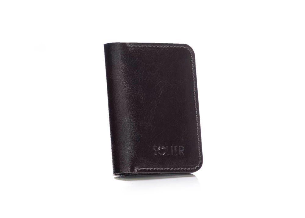 Solier Accessories Piniginė vyrams su skyriumi monetoms SOLIER SW16 SLIM - Ruda