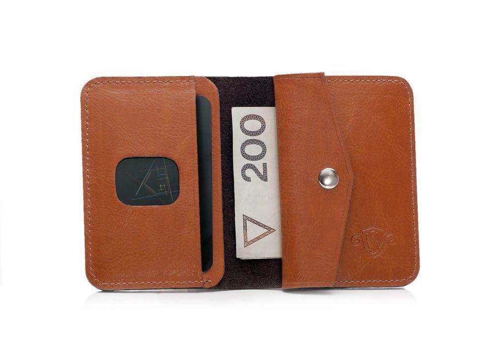 Solier Accessories Piniginė vyrams su skyriumi monetoms SOLIER SW16 SLIM - Šviesiai Ruda