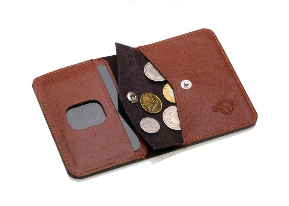 Solier Accessories Piniginė vyrams su skyriumi monetoms SOLIER SW16 SLIM - Ruda