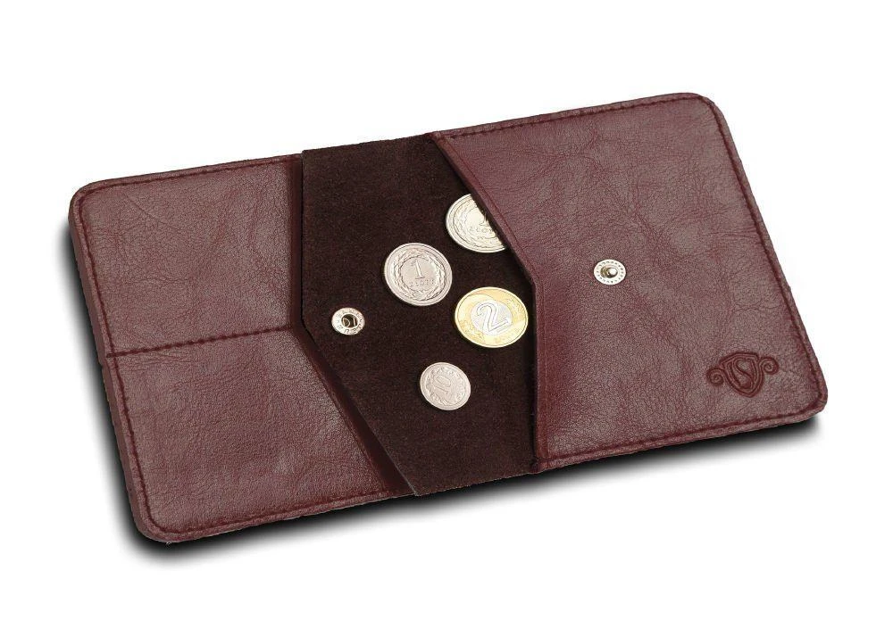 Solier Accessories Piniginė vyrams su skyriumi monetoms SOLIER SW15 SLIM - Tamsi raudona
