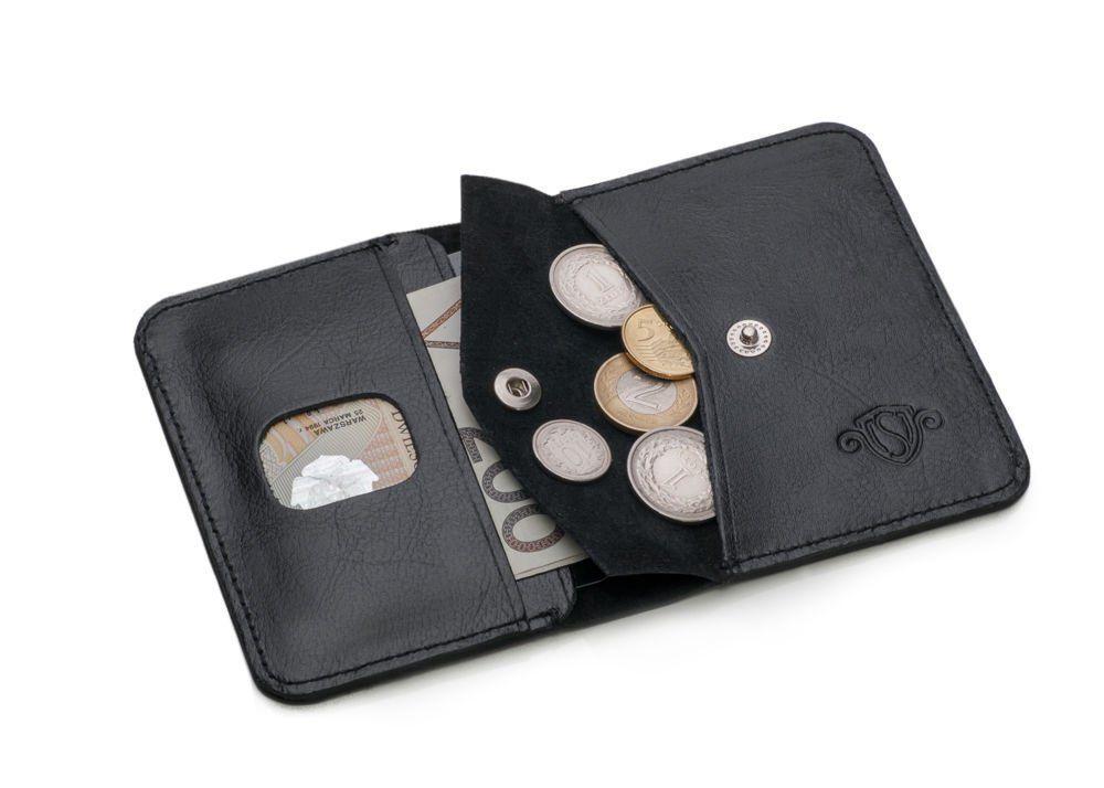 Solier Accessories Piniginė vyrams su skyriumi monetoms SOLIER SW16 SLIM - Juoda