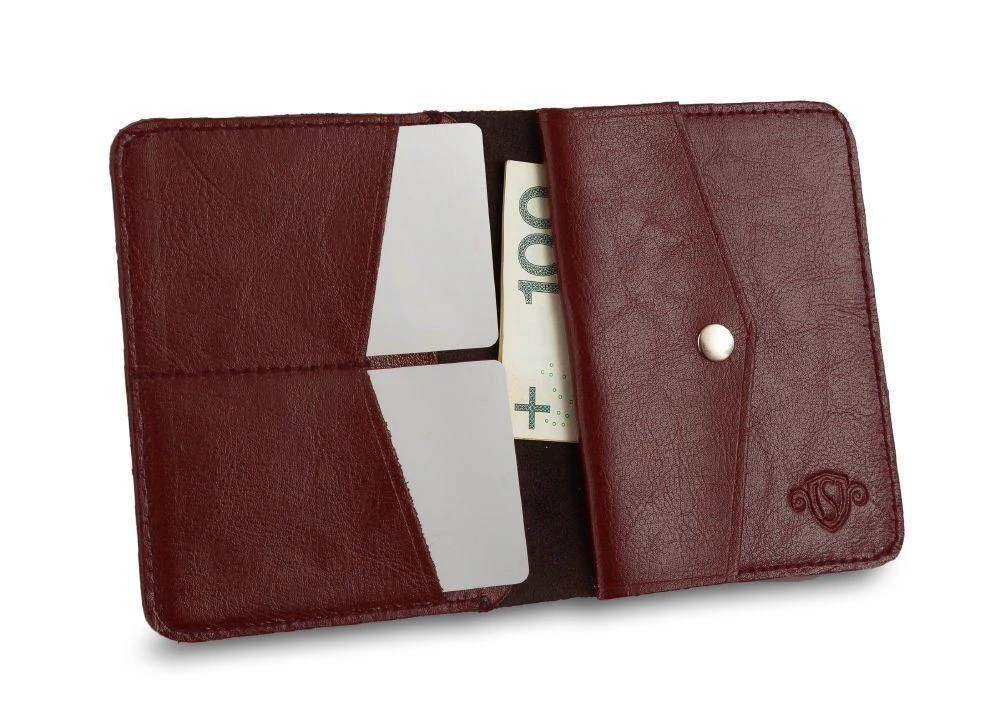 Solier Accessories Piniginė vyrams su skyriumi monetoms SOLIER SW15 SLIM - Tamsi raudona