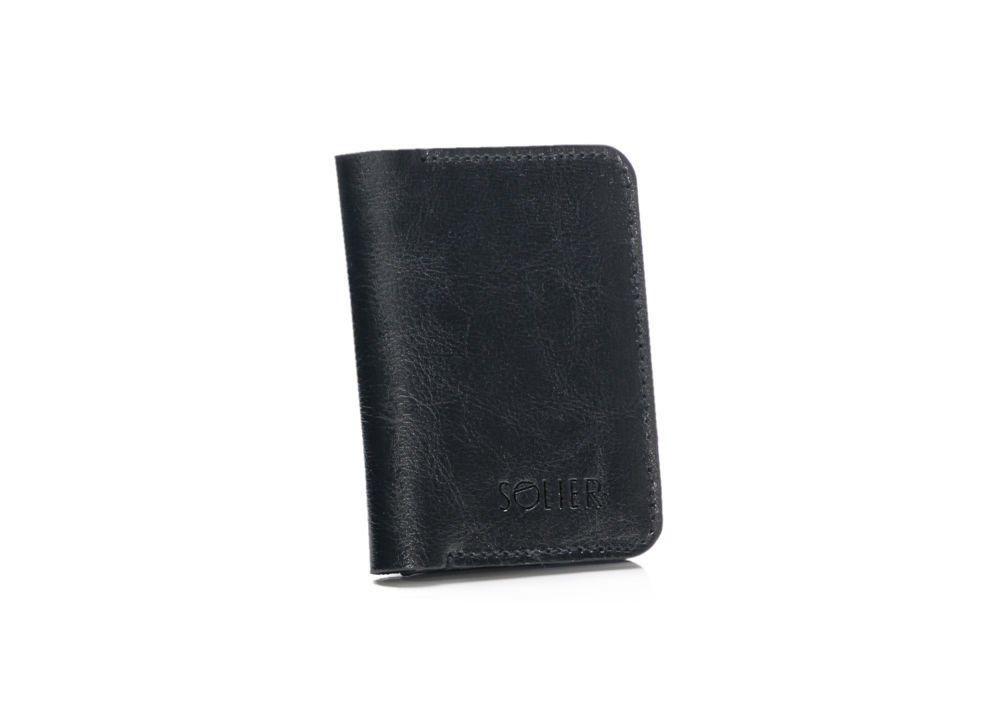 Solier Accessories Piniginė vyrams su skyriumi monetoms SOLIER SW16 SLIM - Juoda