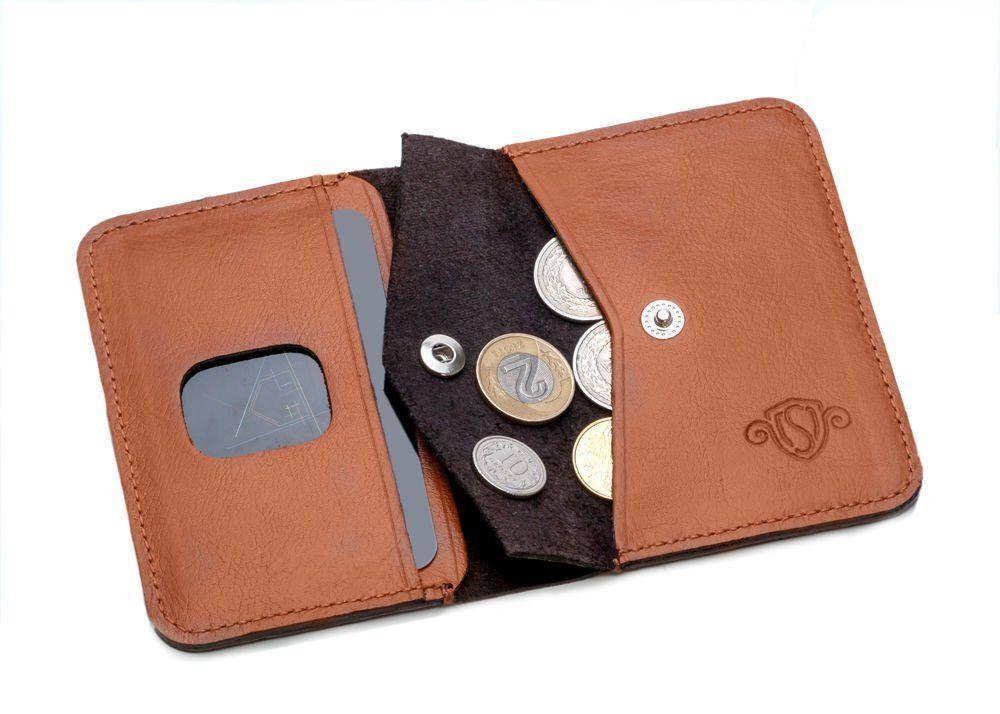 Solier Accessories Piniginė vyrams su skyriumi monetoms SOLIER SW16 SLIM - Šviesiai Ruda